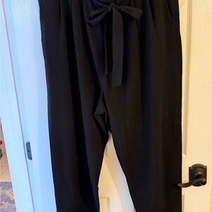 Melissa McCarthy Seven7 Black Tie-Waist Joggers